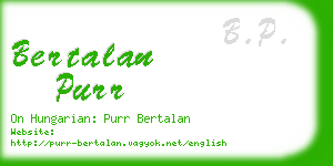 bertalan purr business card